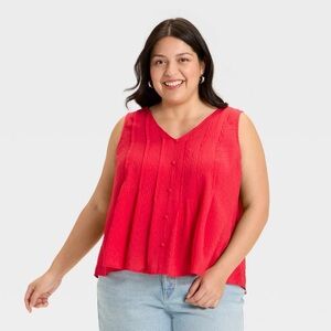 Red Sleeveless Top